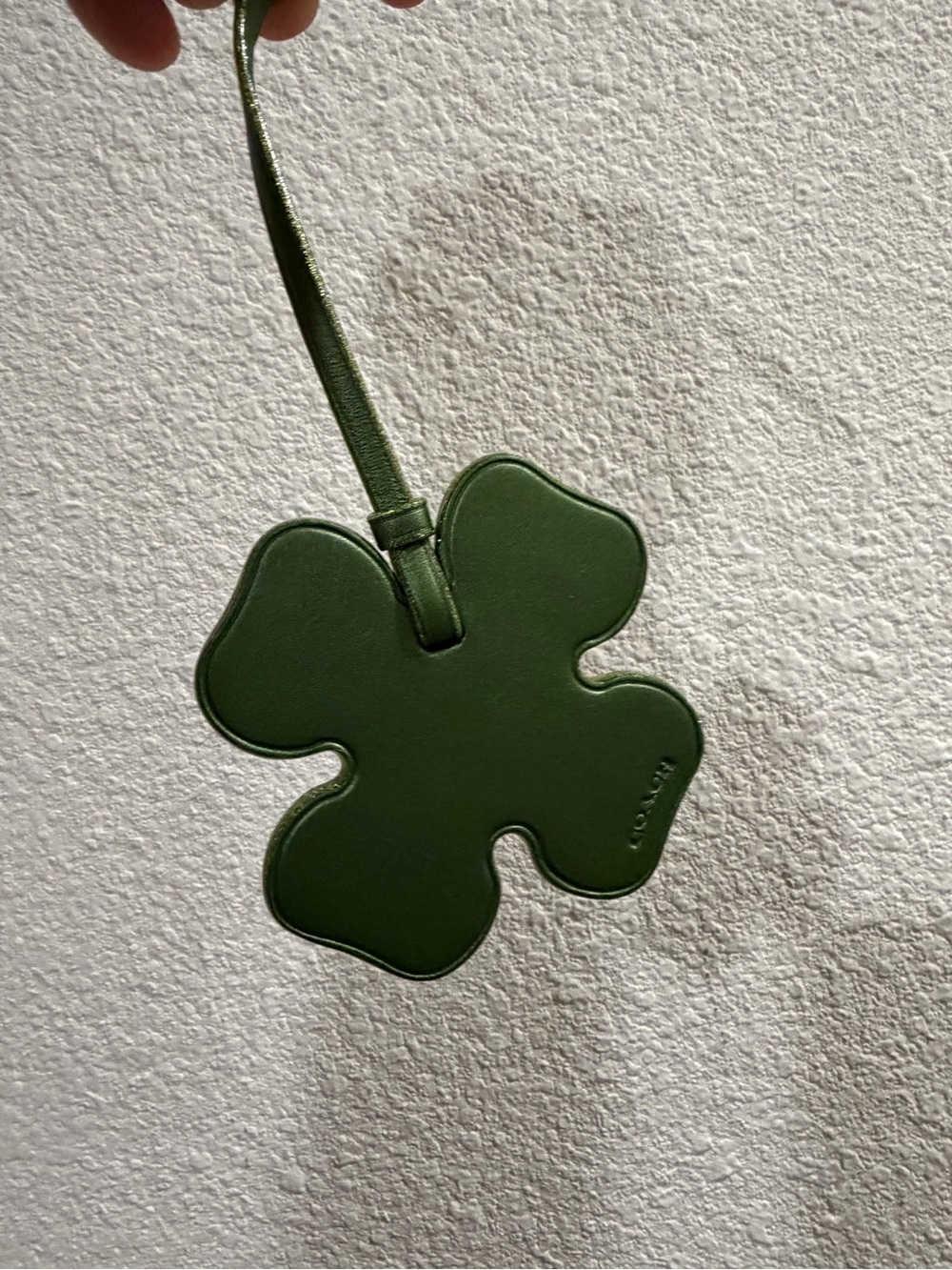 Green Flower Leather Bag Charm